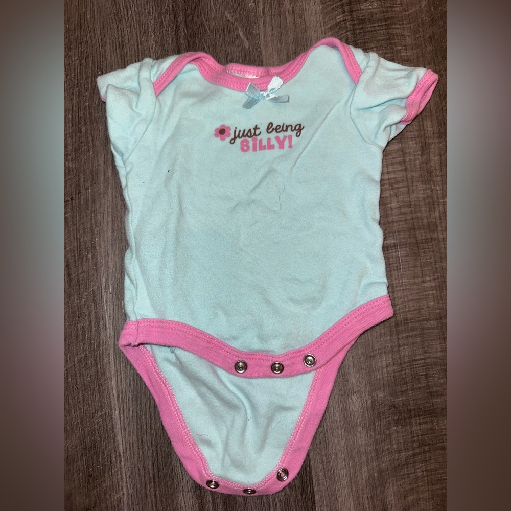 Kids Bodysuit - Light Blue and Pink